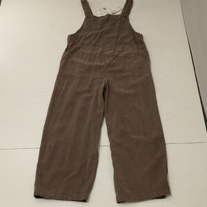 NWT Tencel Overalls Dick & Jayne Hand Dyed Taupe Color XL Wide Leg Comfy